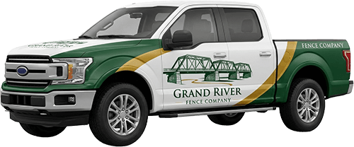 Grand River Fence Company truck wrapped in branding